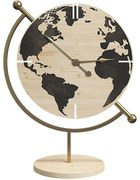 Ρολόι Επιτραπέζιο Globe 125-222-339 22,5x12x30,5cm Multi Μέταλλο,Ξύλο