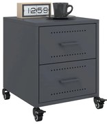 vidaXL Κομοδίνα 2 τεμ. Ανθρακί 36x39x43,5 εκ. από Χάλυβα