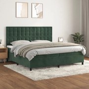 ΚΡΕΒΑΤΙ BOXSPRING ΜΕ ΣΤΡΩΜΑ ΣΚΟΥΡΟ ΠΡΑΣΙΝΟ 200X200ΕΚ. ΒΕΛΟΥΔΙΝΟ 3143286