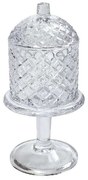 Φοντανιέρα Με Πόδι Και Καπάκι ORT128 12x12x25cm Clear Espiel Glass