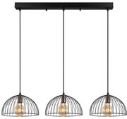 Φωτιστικό Οροφής - Ράγα Telkure 942FLG1608 101x31x105cm 3xE27 40W Black Opviq