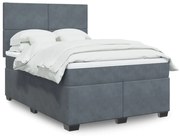 ΚΡΕΒΑΤΙ BOXSPRING ΜΕ ΣΤΡΩΜΑ ΣΚΟΥΡΟ ΓΚΡΙ 140X200 ΕΚ. ΒΕΛΟΥΔΙΝΟ 3293225