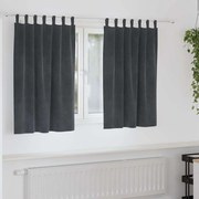 Curtains Blackout vidaXL με Κρεμαστές Λαβές 2 τμχ Ανοιχτό γκρι Βαμβάκι