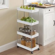 Τρόλεϊ/Ραφιέρα 4 Θέσεων (42x22.5x86) Songmics KSC10WT