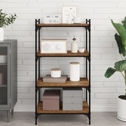 vidaXL Δίσκος Βιβλιοθήκης 4 pcs Καφέ 100 x 40 x 1.5 εκ. Μοριοσανίδα