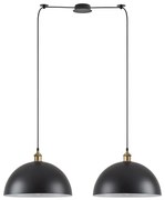 SE21-BR-10-BL2-MS40 MAGNUM Bronze Metal Pendant Black Shade with Black Fabric Cable+