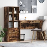 vidaXL Γραφείο με αποθηκευτικό χώρο με συρτάρι 2 pcs Καπνιστό Δρύς