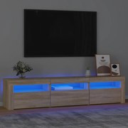 vidaXL Έπιπλο Τηλεόρασης με LED Sonoma Δρυς 180x35x40 εκ.