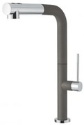 Armando Vicario Tozo 48580 Granite Asphalt Μπαταρία Κουζίνας Με Υψηλό Περιστρεφόμενο Ρουξούνι και Συρόμενο Ντους