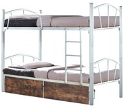 ΚΟΥΚΕΤΑ FLOOR HM21123 ΜΕΤΑΛΛΙΚΗ ΛΕΥΚΗ ΜΕ 2 ΕΠΙΔΑΠΕΔΙΑ ΣΥΡΤΑΡΙΑ ΚΑΦΕ 200x91,5x177,5Yεκ.