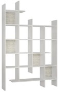Βιβλιοθήκη Manco Megapap χρώμα λευκό 122x25,5x188εκ.