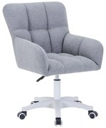 Πολυθρόνα περιστρεφόμενη Givole σε γκρι μπουκλέ ύφασμα 50x35x79εκ 55x50x86 εκ.