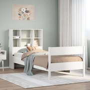 vidaXL Κρεβάτι Βιβλιοθήκη Χωρίς Στρώμα 90x200 εκ Μασίφ Ξύλο Πεύκου
