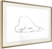 Αφίσα - Resting Polar Bear - 60x40 - Χρυσό - Με πασπαρτού