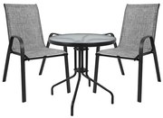 ΣΕΤ ΤΡΑΠΕΖΑΡΙΑΣ ΜΕΤΑΛΛΙΚΟ 3ΤΜΧ ΜΕ 2 ΚΑΡΕΚΛΕΣ & ΤΡΑΠΕΖΙ Φ60 ΓΚΡΙ HM5181.01