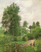 Αναπαραγωγή Paysage, temps gris a Eragny, 1899, Camille Pissarro