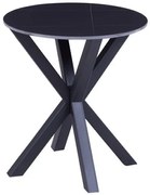 ΒΟΗΘΗΤΙΚΟ ΤΡΑΠΕΖΑΚΙ ΣΤΡΟΓΓΥΛΟ HM9473.04 BLACK MARBLE ΕΠΙΦΑΝΕΙΑ ΜΑΥΡΗ ΒΑΣΗ Φ50x55Yεκ.