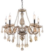 Artekko Chandelier Πολυέλαιος 5φωτος Σαμπανιζέ Κρύσταλλο (60x60x60)cm