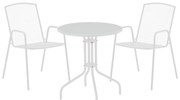 Σετ Κήπου Τραπεζαρία Vergo - Pomedon 3 τεμ Μεταλλικό Λευκό 60x60x70 εκ.