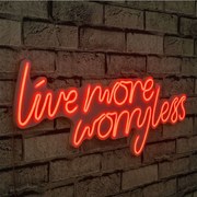 Διακοσμητικό Φωτιστικό Τοίχου Live More Worry Less 395NGR1657 67x2x36cm Led 30,2W Red Wallity