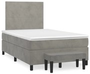 ΚΡΕΒΑΤΙ BOXSPRING ΜΕ ΣΤΡΩΜΑ ΑΝΟΙΧΤΟ ΓΚΡΙ 120X190 ΕΚ. ΒΕΛΟΥΔΙΝΟ 3270457