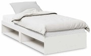 vidaXL Καναπές Κρεβάτι με Στρώμα Λευκό 90x190 εκ. Μασίφ Ξύλο Πεύκου