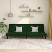vidaXL Καναπές Κρεβάτι Διθέσιος Σκούρο Πράσινο Βελούδινος