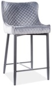 Επενδυμένο σκαμπό μπαρ Colin B H2 48x42x88 μεταλλική μαύρη βάση/γκρι βελούδινο bluvel 14 DIOMMI COLINBH2VCSZ DIOMMI-80-1632