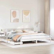 vidaXL Κρεβάτι Βιβλιοθήκη Χωρίς Στρώμα 200x200 εκ Μασίφ Ξύλο Πεύκου