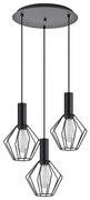 SE21-BL-4-3BL-GR1 ADEPT TUBE Black Pendant Black Metal Grid+