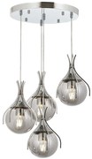 Φωτιστικό Οροφής 683AVN1224 Φ40x100cm 4xE27 6W Chrome Opviq
