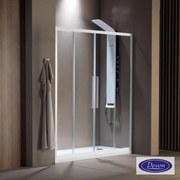 DEVON Flow Slider 2+2 Πόρτα ντουζιέρας με 2 σταθερά &amp; 2 συρόμενα φύλλα WHITE MATT 167-171 Υ195εκ