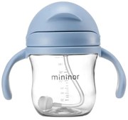 Mininor εκπαιδευτικό ποτηράκι με καλαμάκι Blue