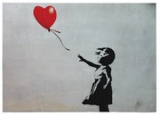 Διακοσμητικός πίνακας Wallxpert 966BRS1111, The girl with the balloon by Banksy, 50x70 cm, Πολύχρωμος