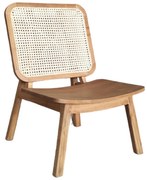 Πολυθρόνα Viborg pakoworld φυσικό teak ξύλο-φυσικό rattan 60x75x87εκ