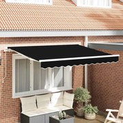 vidaXL Ύφασμα αντικατάστασης τέντας Μαύρο 350 x 200 cm Καραβόπανο