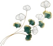 Διακοσμητικό τοίχου Flower Megapap μεταλλικό χρώμα χρυσό - πράσινο 120x100εκ.-GP052-0093
