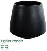 20704 GloboStar®  Artificial Garden TIJUANA 20704 Διακοσμητικό Πολυεστερικό Τσιμεντένιο Κασπώ Γλάστρα - Flower Pot Μαύρο Φ82 x Υ90cm