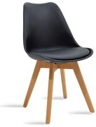 Καρέκλα Gaston 029-000051 Black - Natural Σετ 2τμχ Πολυπροπυλένιο,Τεχνόδερμα