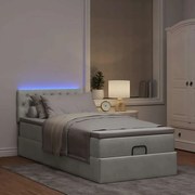 Οθωμανικό κρεβάτι με στρώμα&amp;LEDs Ανοιχτό γκρι 90x200cm Βελούδο 3312668