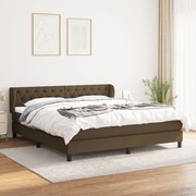 Κρεβάτι Boxspring με Στρώμα Σκούρο Καφέ 160x200 εκ Υφασμάτινο