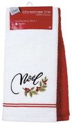 Ποτηρόπανα Σετ 2τμχ Christmas 0584 White-Red Das Home 40x60cm