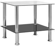 vidaXL Τραπέζι Βοηθητικό Διαφανές 45 x 50 x 45 εκ. από Ψημένο Γυαλί