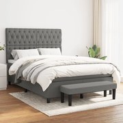 ΚΡΕΒΑΤΙ BOXSPRING ΜΕ ΣΤΡΩΜΑ ΣΚΟΥΡΟ ΓΚΡΙ 140X190 ΕΚ. ΥΦΑΣΜΑΤΙΝΟ 3136830