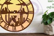 Intra απο ξύλο plywood 3mm-4mm πάχος Cactus Desert Clock Ρολόι τοίχου Cactus Cut  Δίασταση 8x8 cm INTRAFABR-113348486