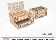 Intra απο ξύλο plywood 3mm-4mm πάχος Συρταριέρα κομμένο με λέιζερ Δίασταση 10x10 cm INTRAFABR-105215920