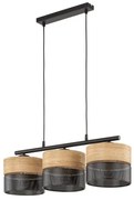 Κρεμαστό Φωτιστικό Οροφής 3xE27 15W IP20 Μαύρο Nicol 4801 TK Lighting-4801-Μαύρο 4801