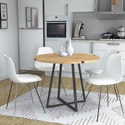 Τραπέζι Rubes 0128591 100x100x78cm Sonoma-Anthracite Melamine, Metal