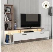 Σύνθεση τηλεόρασης Simal Megapap από μελαμίνη με LED λευκό - cordoba 168,2x31,3x120εκ. GP042-0217,1-GP042-0217,1-Καφέ GP042-0217,1