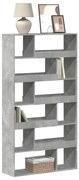 vidaXL Βιβλιοθήκη Γκρι Σκυροδέματος 100x33x187,5 εκ. Επεξεργ. Ξύλο